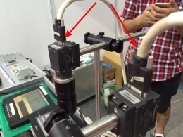 OKI CL cable connected with Panasonic camera (Keyence trading booth) 