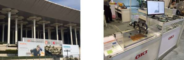 FA-related panels, USB3 demo kits and sample exhibitions (Oki Electric Cable Changshu Co., Ltd.'s booth)