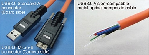 USB3 Vision-compatible active optical cables (AOC)