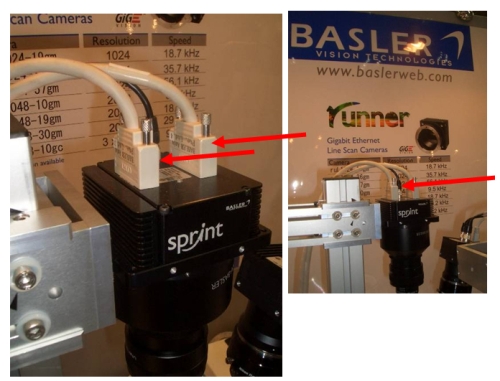 Oki Electric Cable's Camera Link Cable connected to JAI C Cube camera