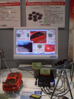 Oki Electric Cable's High sliding 1394.b cables are connected to ToshibaTeli's FireDragon camera