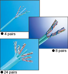 Category 6 cable (single wire conductor) 