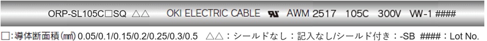 ORP-SL105℃ケーブル・シリーズ シース表示